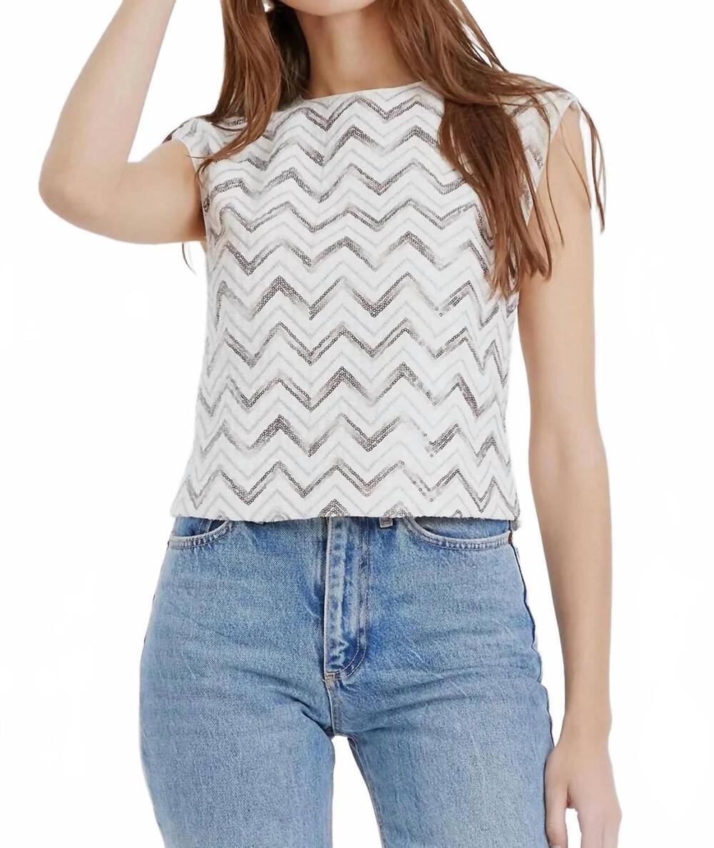 NEW GREYLIN toledo sequins top in white